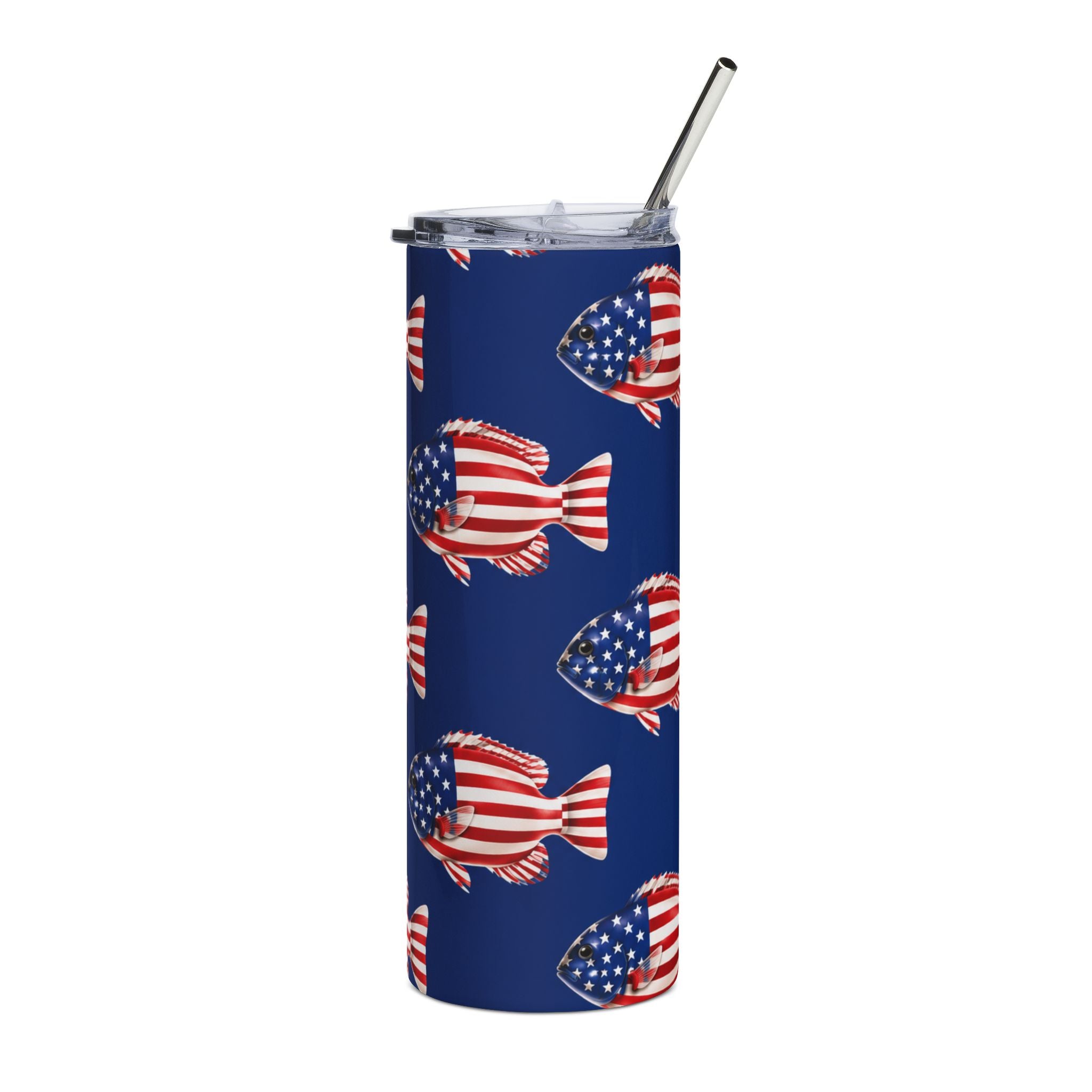 20oz Stainless Steel Tumbler — American Flag Fish Printify