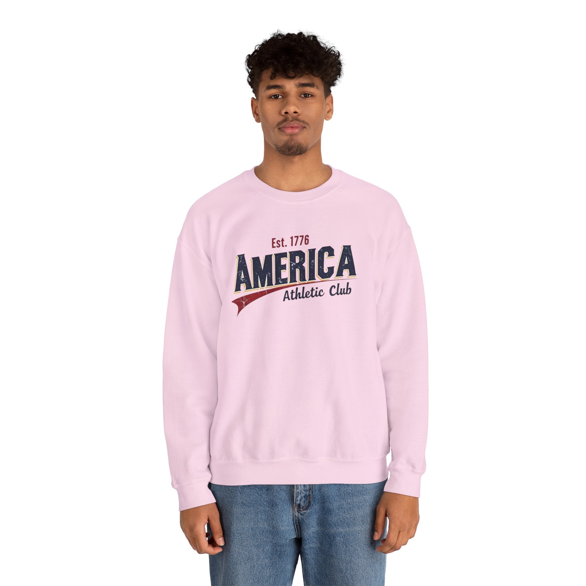 America Athletic Club Heritage Crewneck – Vintage Americana Sweatshirt Printify