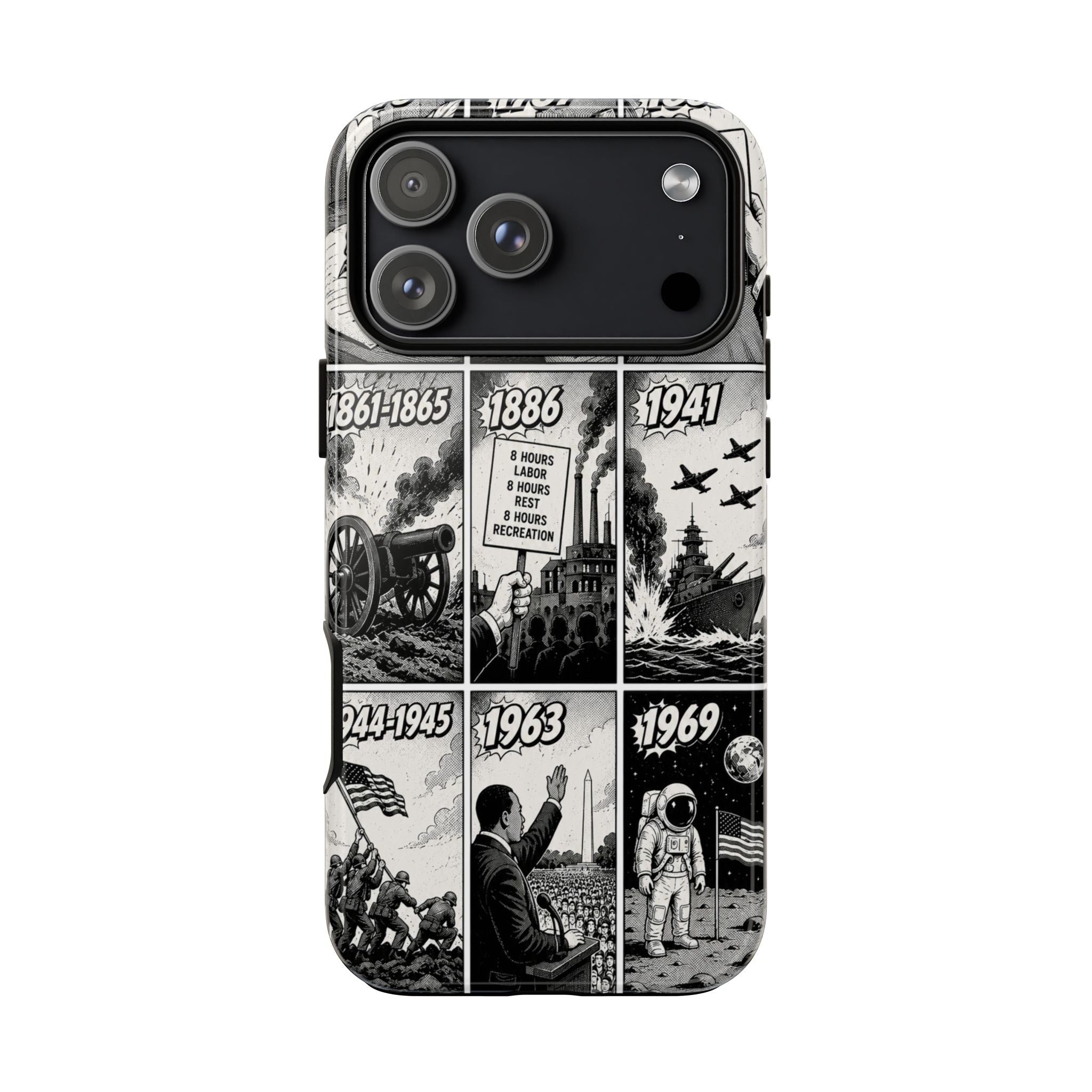 America Through the Ages Comic History Phone Case Printify