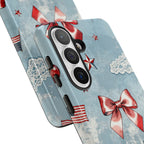 Americana Coquette Cherry Bow Phone Case Printify