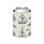 Coastal Nautical Sailboat Can Cooler Printify