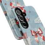 Americana Coquette Cherry Bow Phone Case Printify