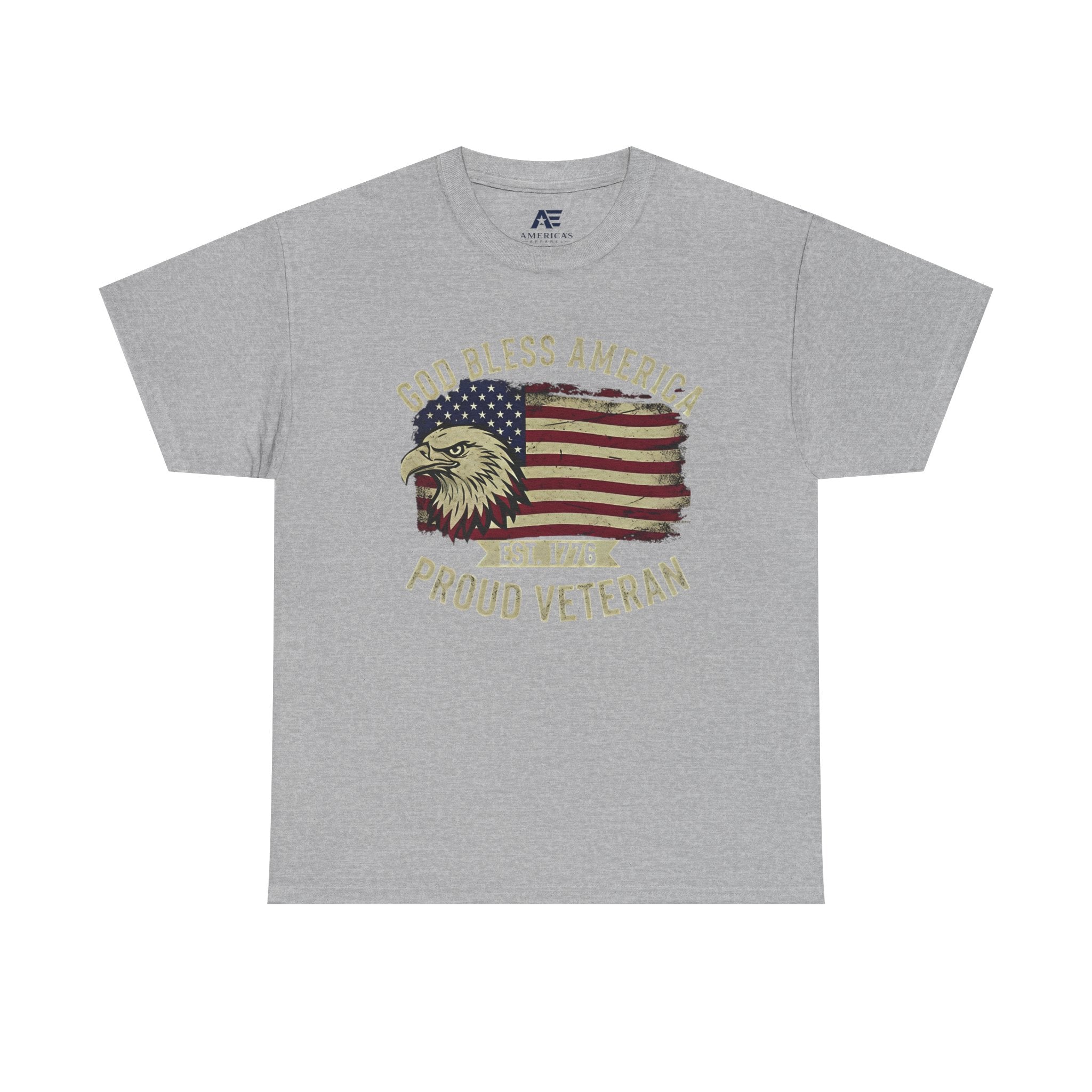 God Bless America Veterans Edition Patriotic T-Shirt – Vintage Eagle Flag Tee