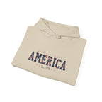 America Flower Hoodie — Floral USA Flag Sweatshirt Printify