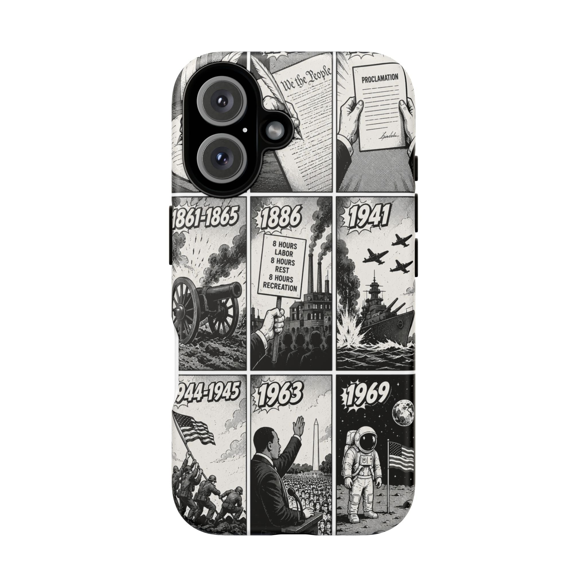America Through the Ages Comic History Phone Case Printify