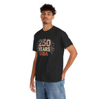 "250 YEARS" Patriotic Unisex Cotton T-Shirt – Gildan 5000 Heavy Tee