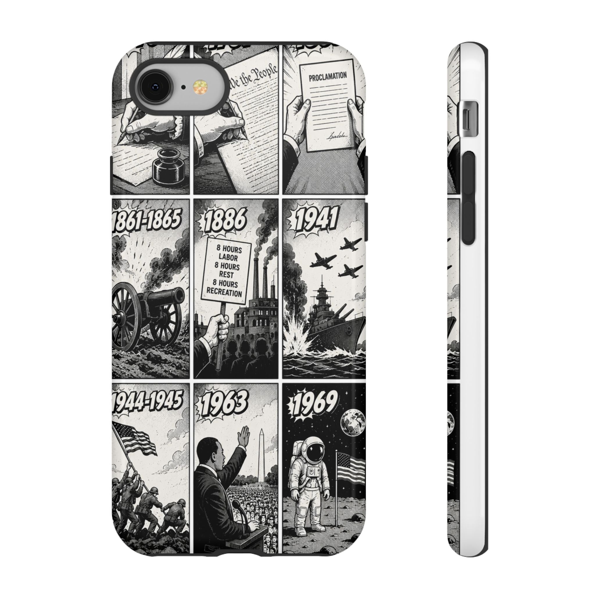 America Through the Ages Comic History Phone Case Printify
