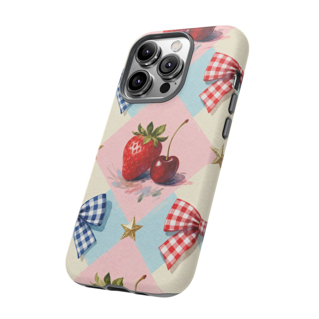 Americana Coquette Cherry Picnic Phone Case Printify