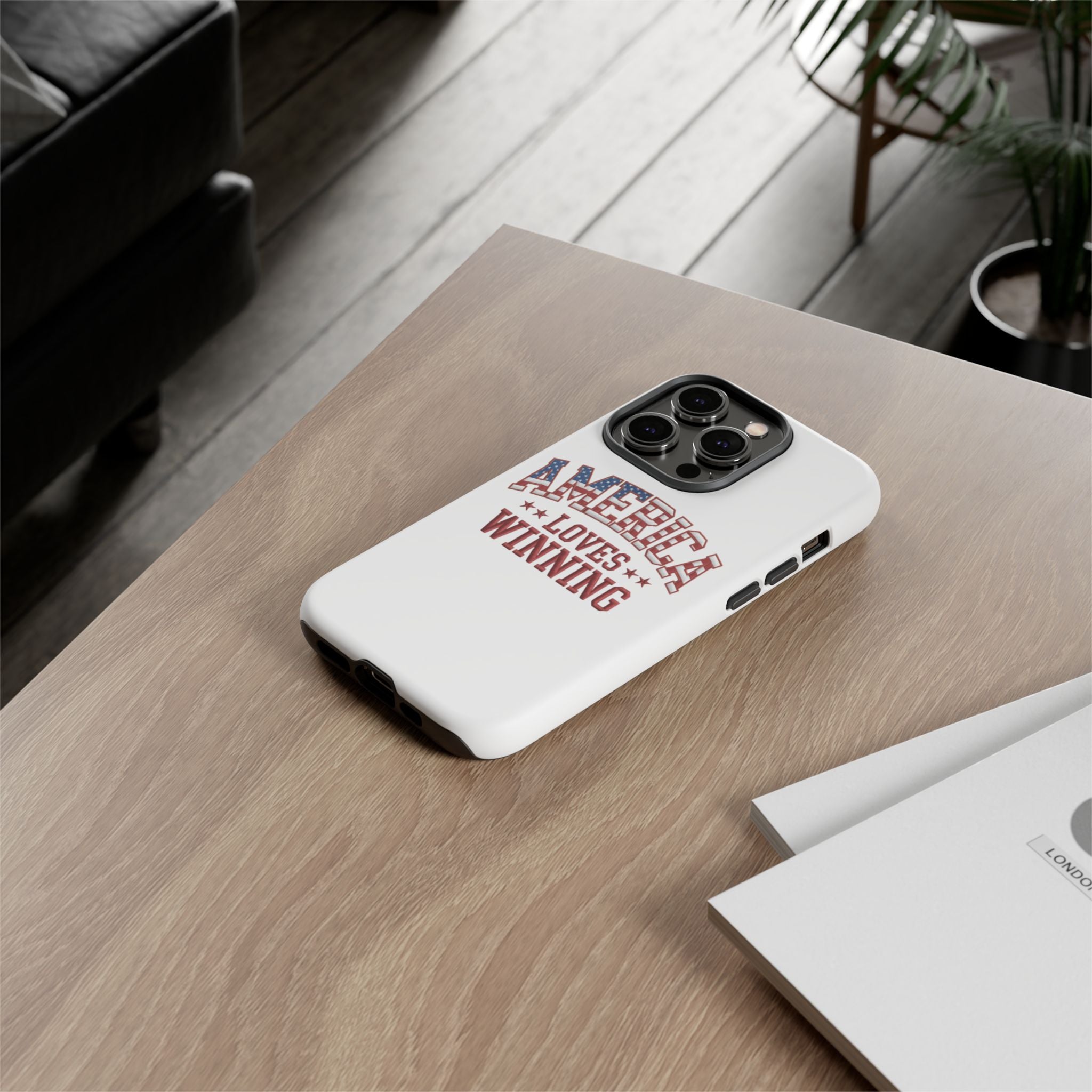 America Loves Winning Patriotic Phone Case – Tough Dual Layer iPhone & Samsung Galaxy S26 Case