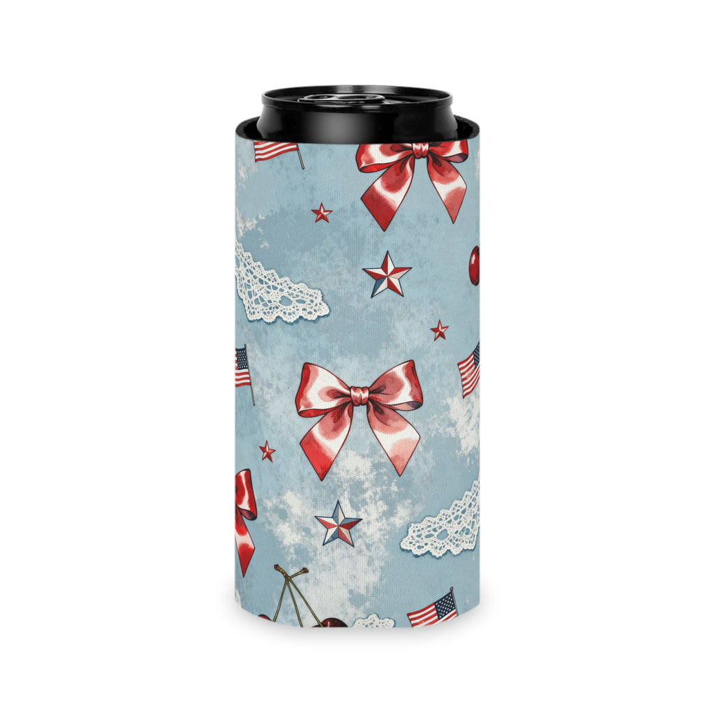 Americana Coquette Bow Can Cooler Printify