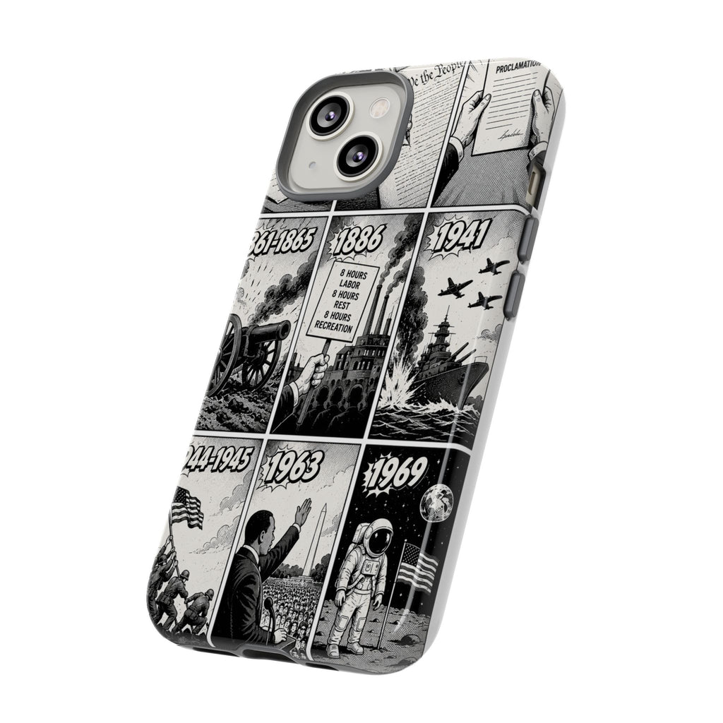 America Through the Ages Comic History Phone Case Printify