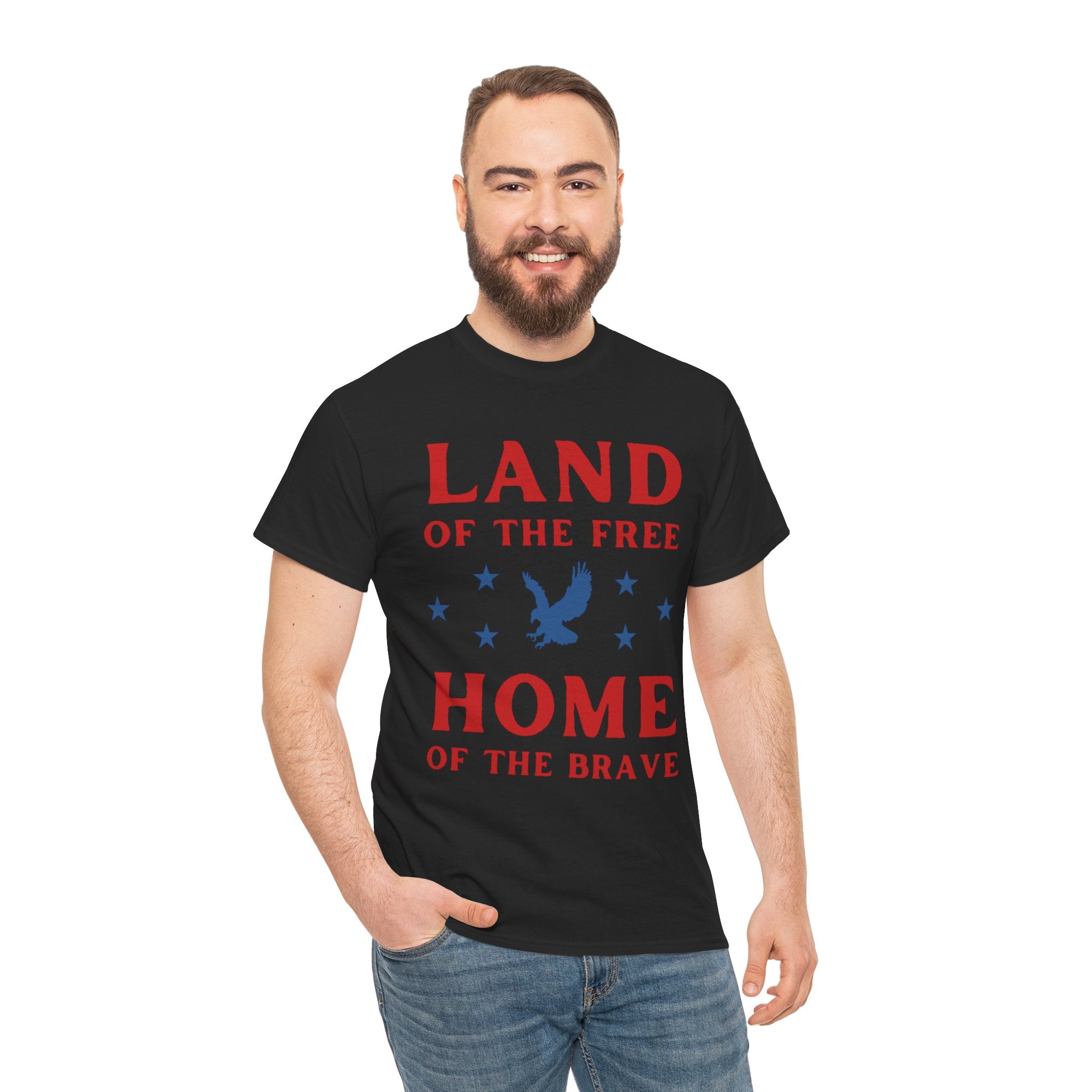 Land of the Free Home of the Brave Eagle Patriotic T-Shirt