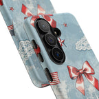 Americana Coquette Cherry Bow Phone Case Printify