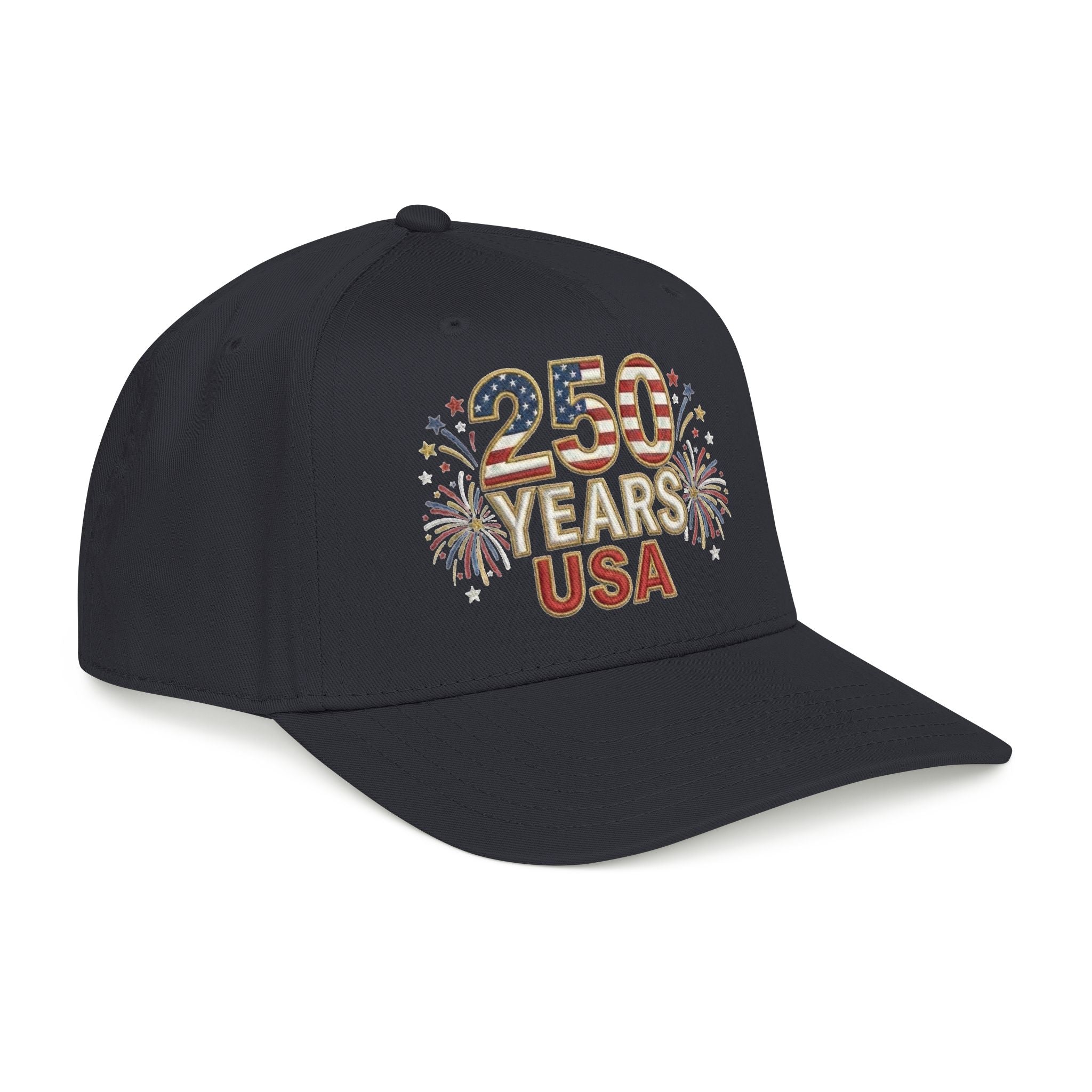 "250 YEARS" Patriotic Baseball Cap – America 250 Snapback Hat (Dark Colors)