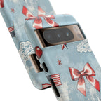 Americana Coquette Cherry Bow Phone Case Printify