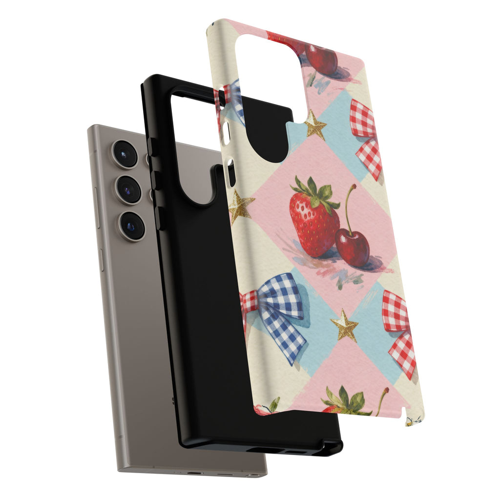 Americana Coquette Cherry Picnic Phone Case Printify