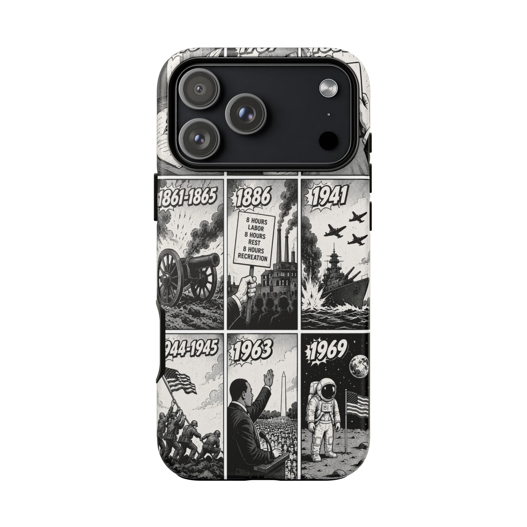 America Through the Ages Comic History Phone Case Printify