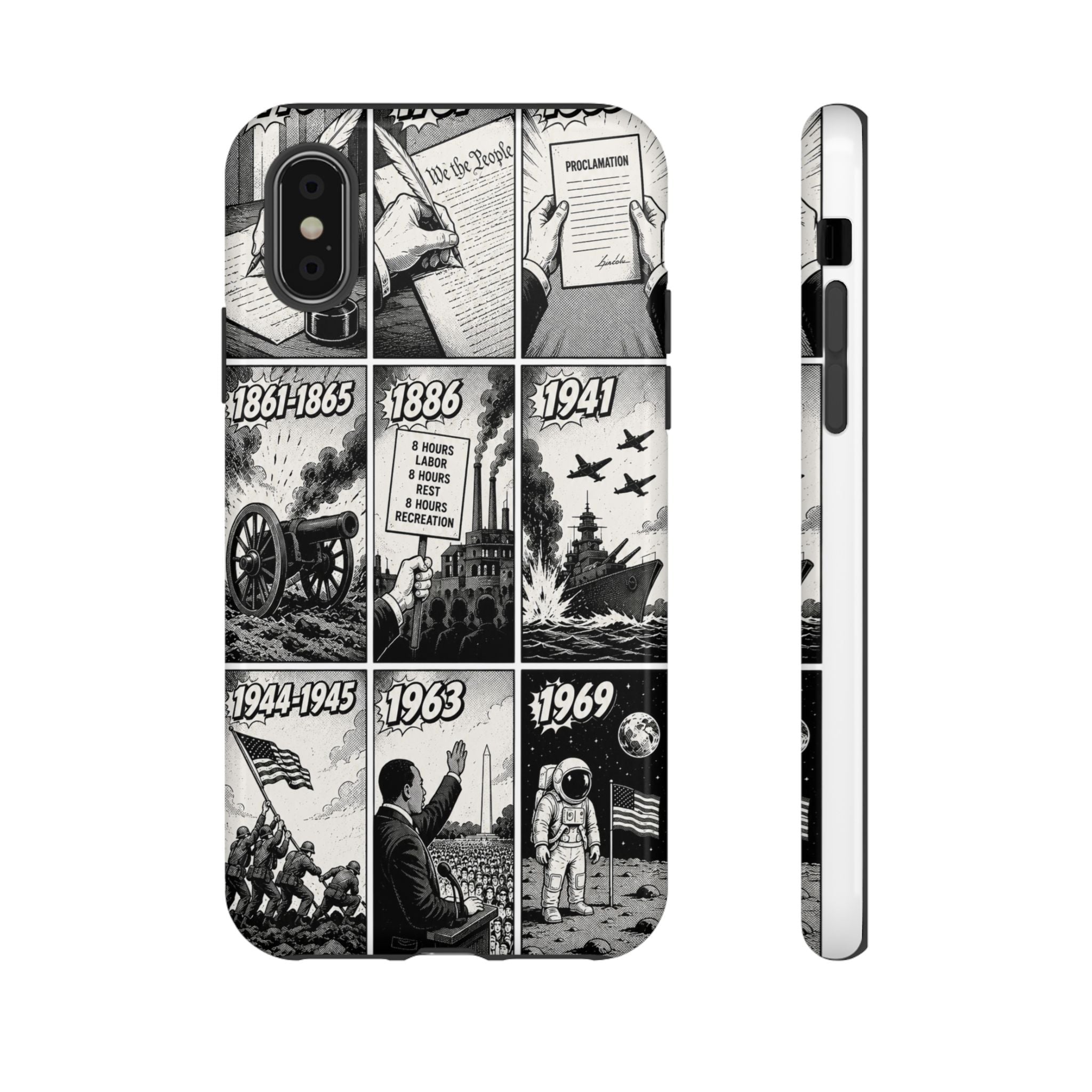 America Through the Ages Comic History Phone Case Printify