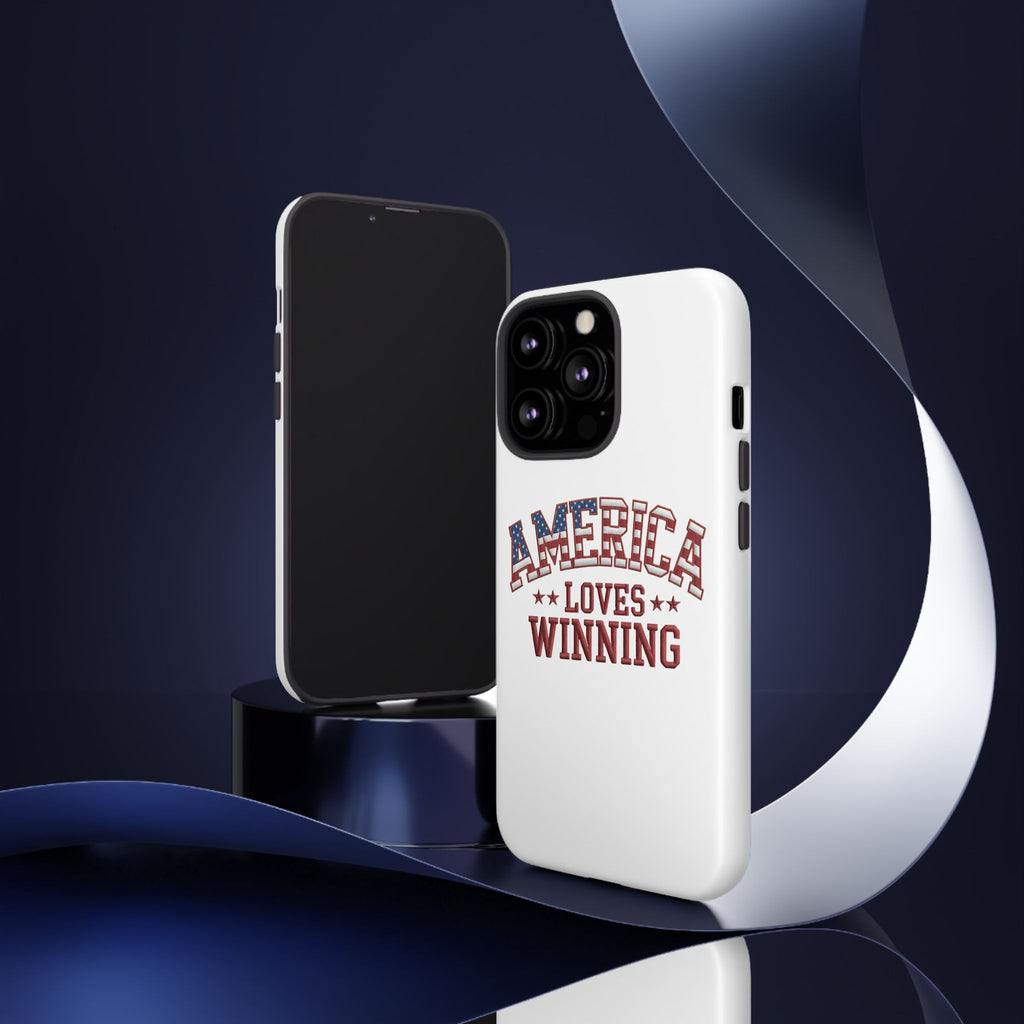 America Loves Winning Patriotic Phone Case – Tough Dual Layer iPhone & Samsung Galaxy S26 Case