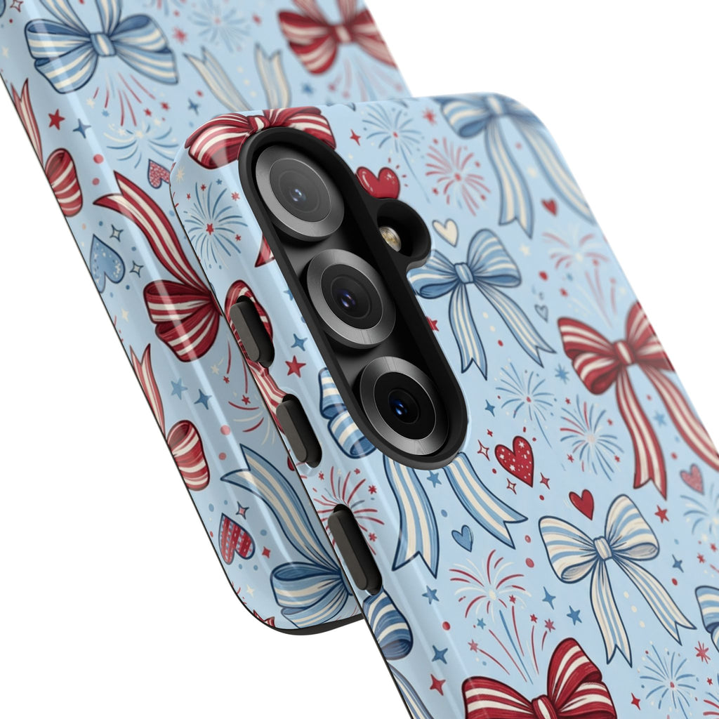 Patriotic Coquette Bows & Fireworks Phone Case Printify