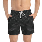 All-Black American Flag Swim Trunks — Patriotic Men's Swimwear