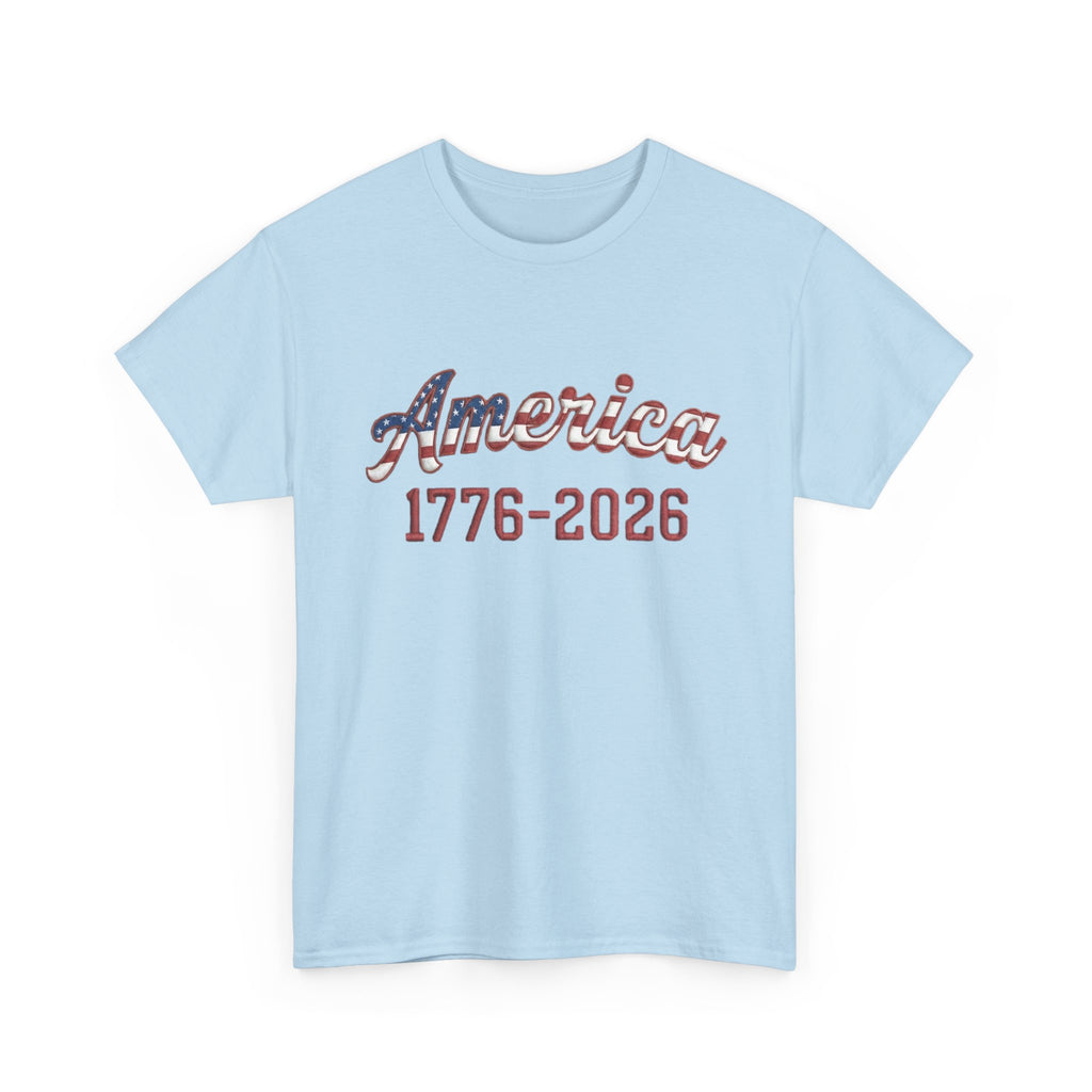 "America 1776–2026" Patriotic Unisex Heavy Cotton T-Shirt – Gildan 5000 Classic Fit