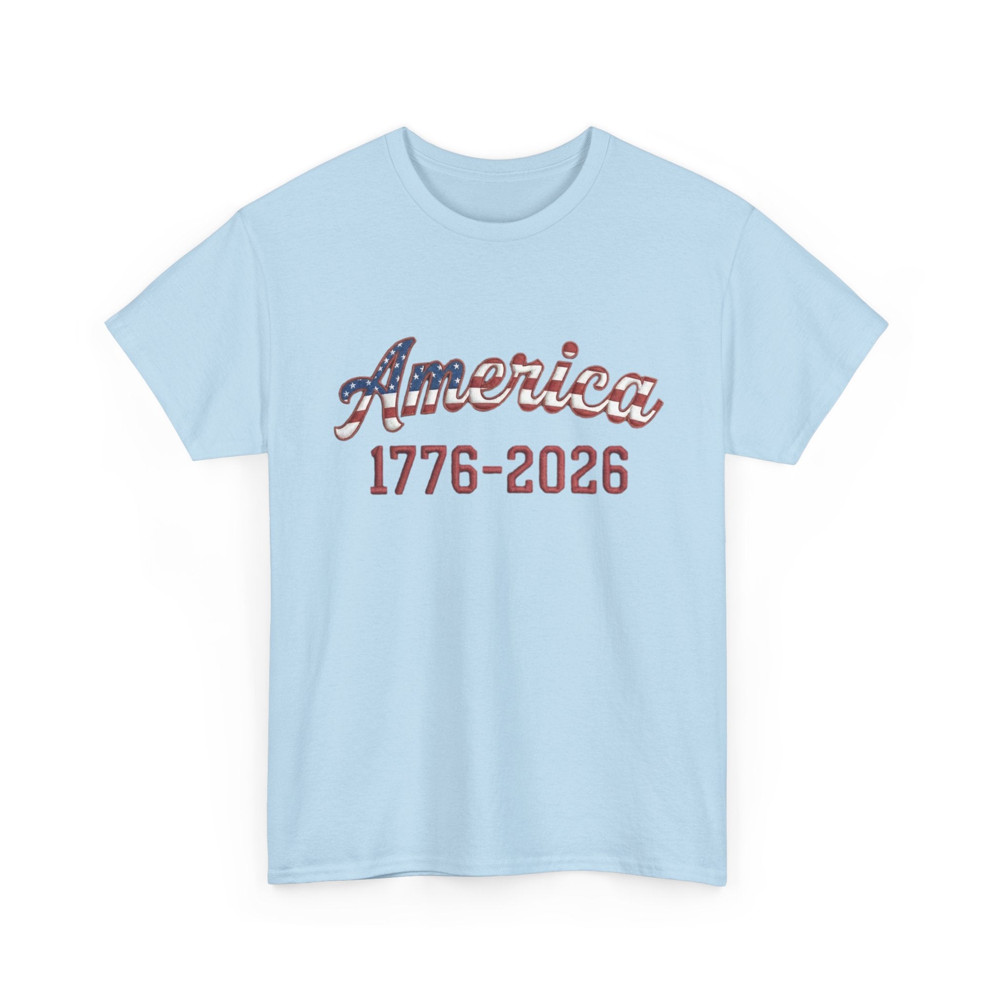 "America 1776–2026" Patriotic Unisex Heavy Cotton T-Shirt – Gildan 5000 Classic Fit