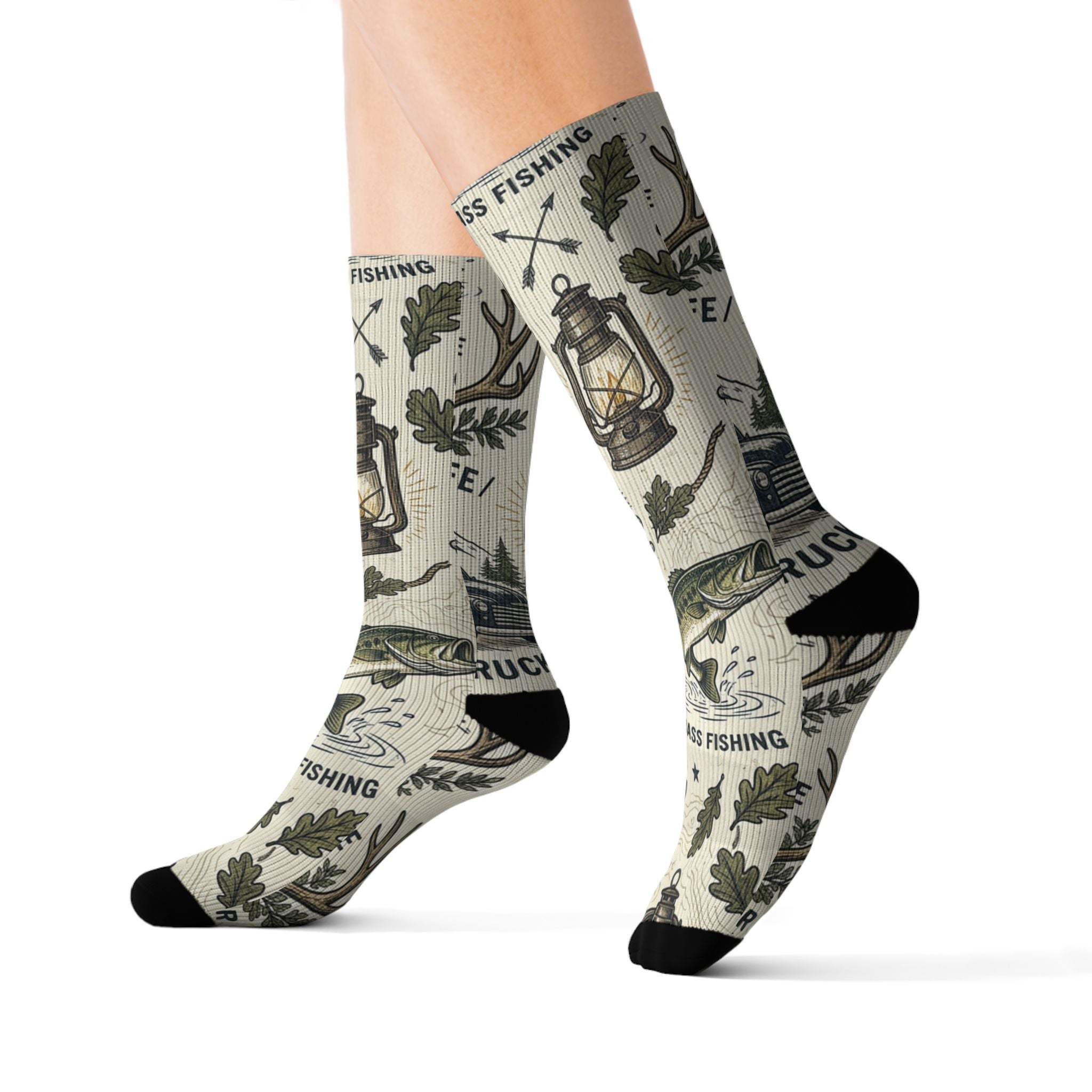 Lucky Buck Outdoors Crew Socks – Hunting & Fishing Adventure Socks Printify