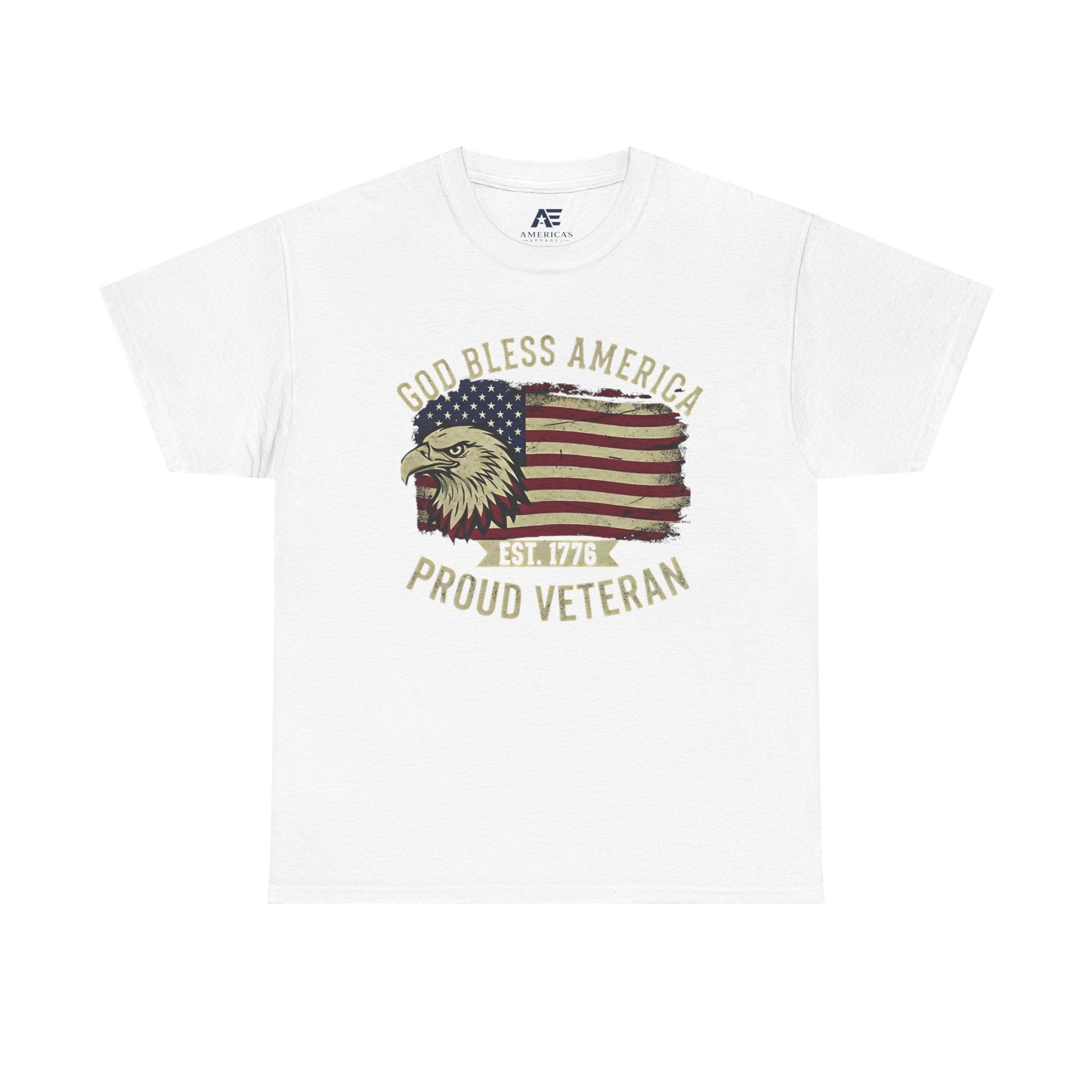 God Bless America Veterans Edition Patriotic T-Shirt – Vintage Eagle Flag Tee