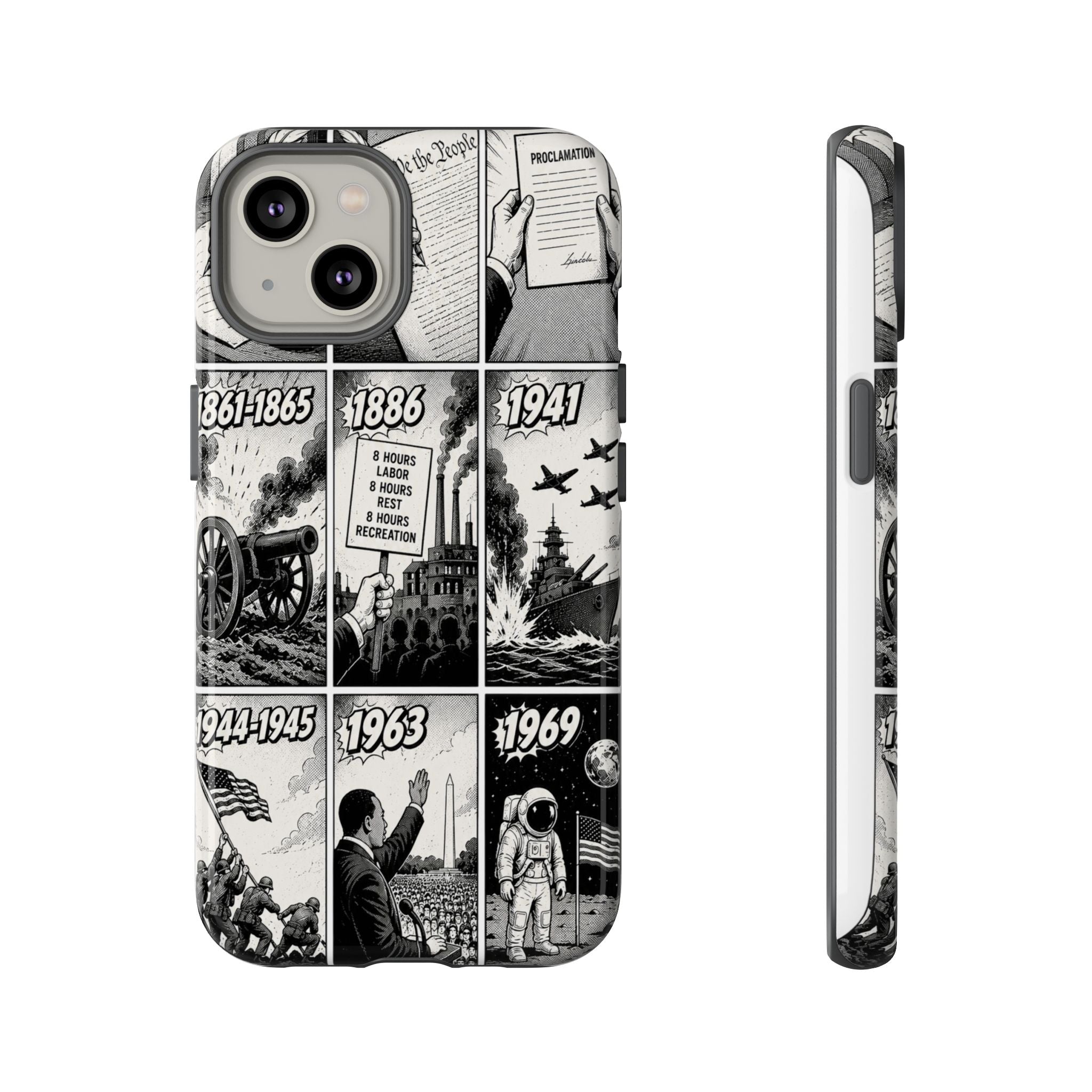 America Through the Ages Comic History Phone Case Printify