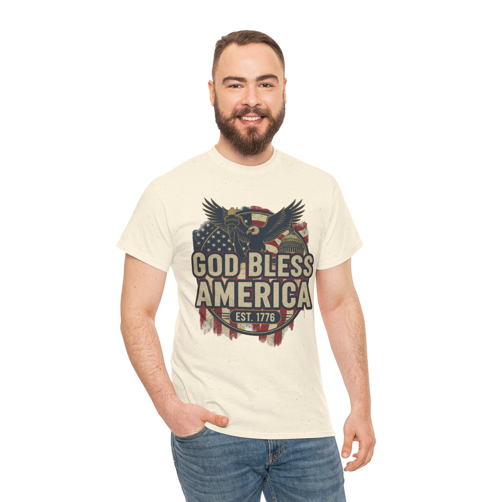 God Bless America 1776 Patriotic T-Shirt – Vintage American Heritage Tee