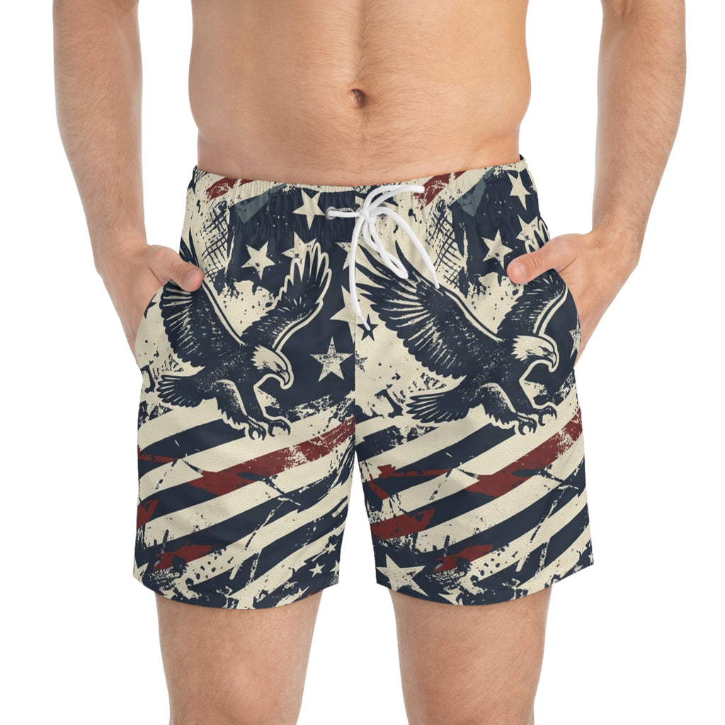 Freedom Camo Swim Trunks — Patriotic Camo Swimwear Printify
