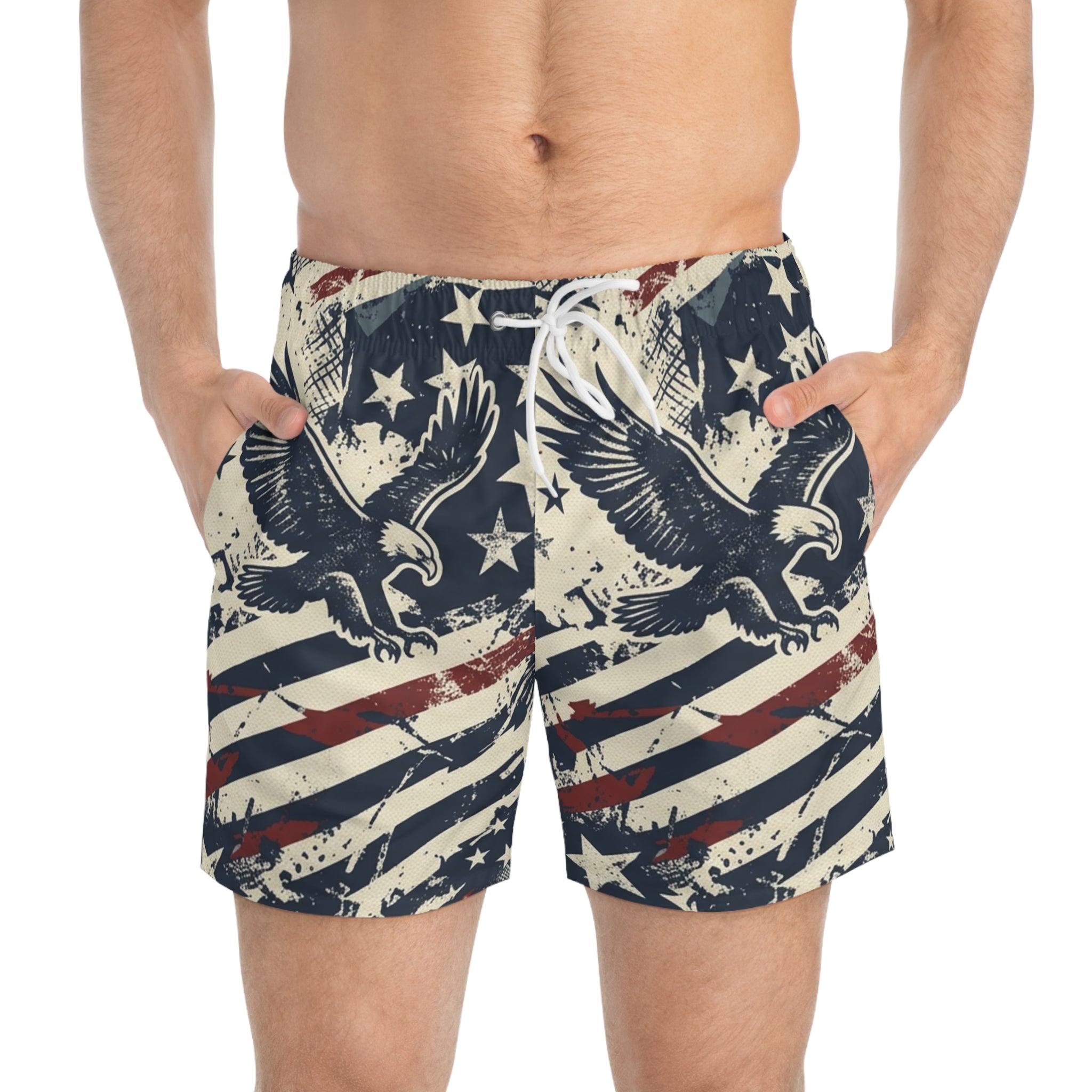 Freedom Camo Swim Trunks — Patriotic Camo Swimwear Printify