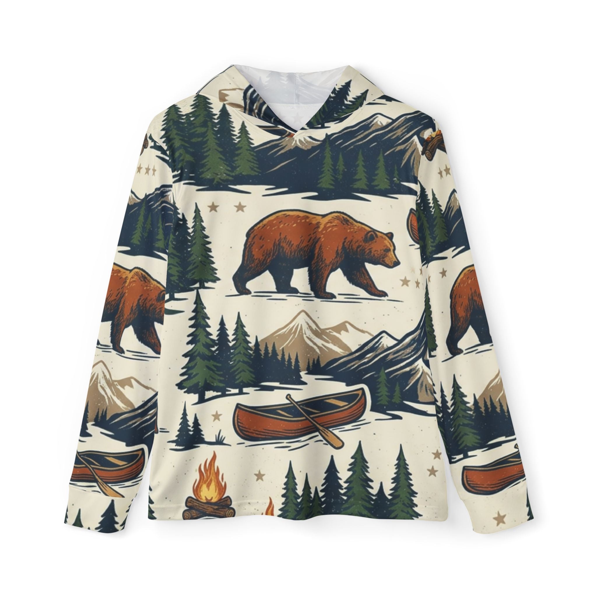 Wilderness Adventure Performance Hoodie – Rustic Outdoors Hooded Sun Shirt Printify