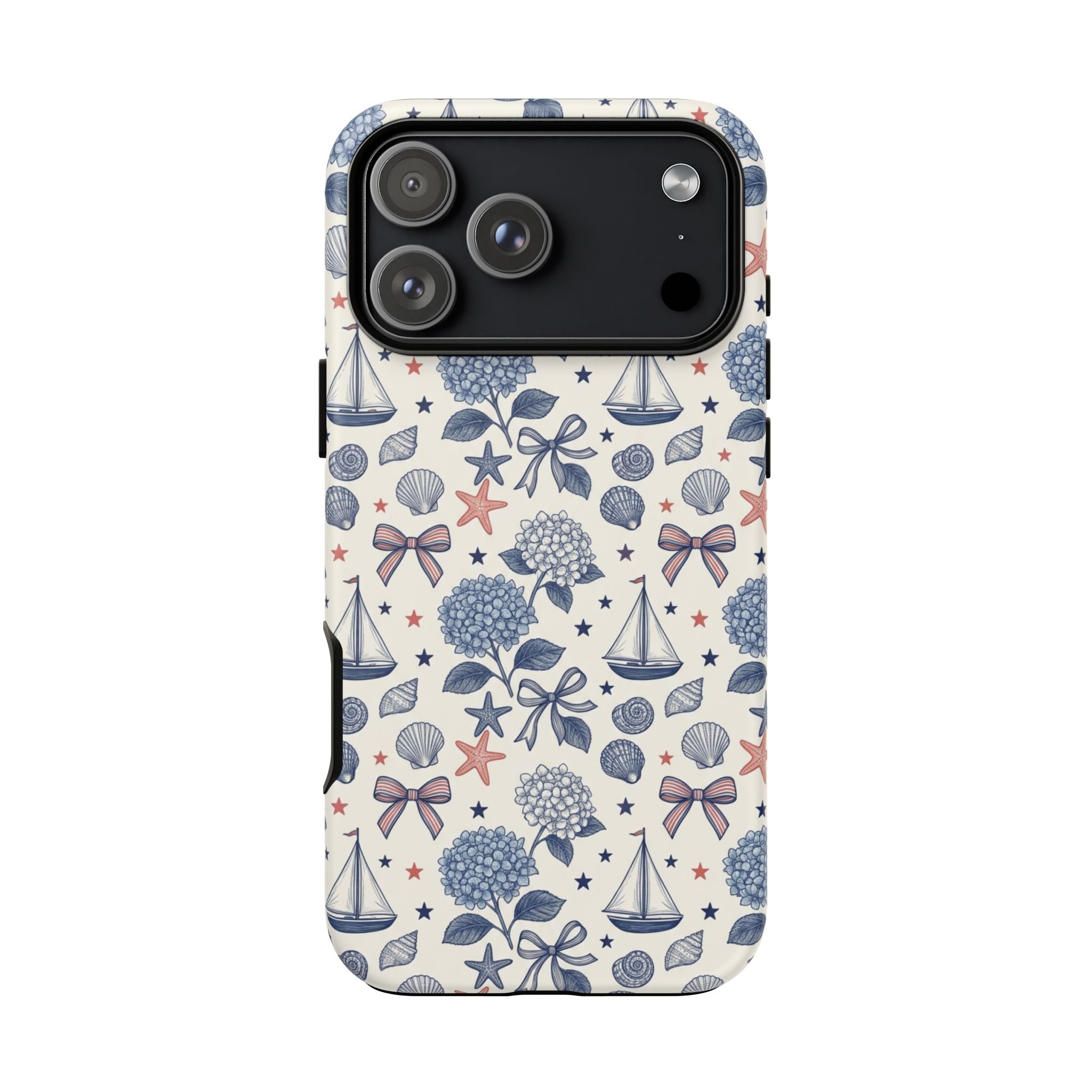 Coastal Americana Hydrangea Phone Case Printify