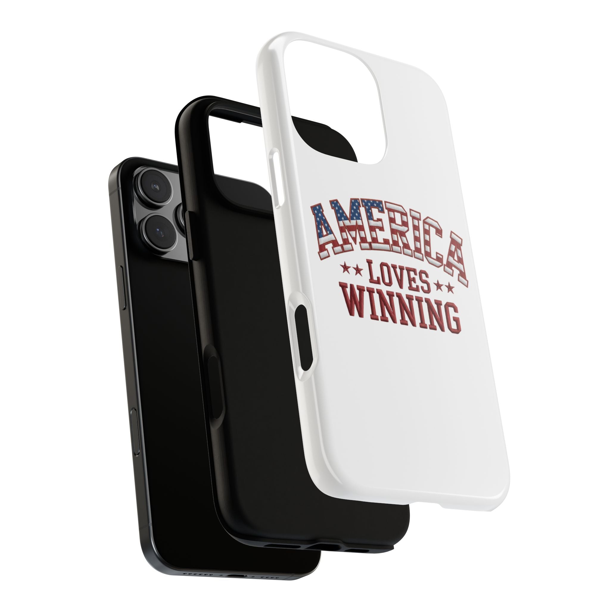 America Loves Winning Patriotic Phone Case – Tough Dual Layer iPhone & Samsung Galaxy S26 Case