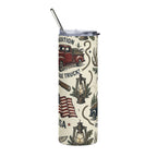 Bass Fishing 20oz Stainless Steel Tumbler — Insulated Fishing Travel Mug Printify
