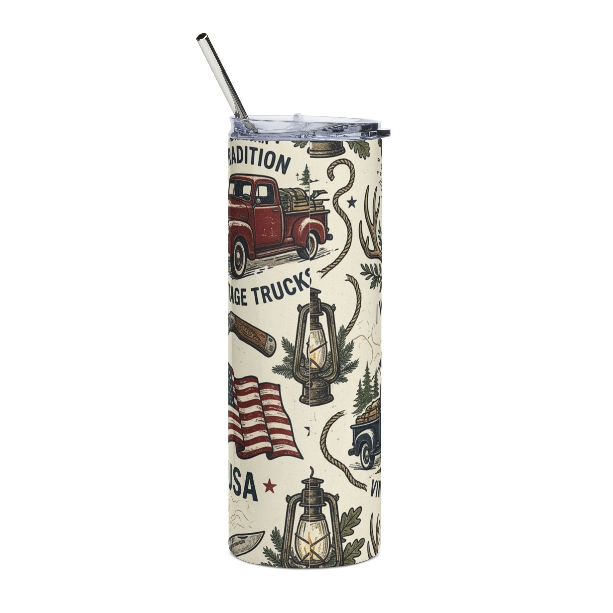 Bass Fishing 20oz Stainless Steel Tumbler — Insulated Fishing Travel Mug Printify