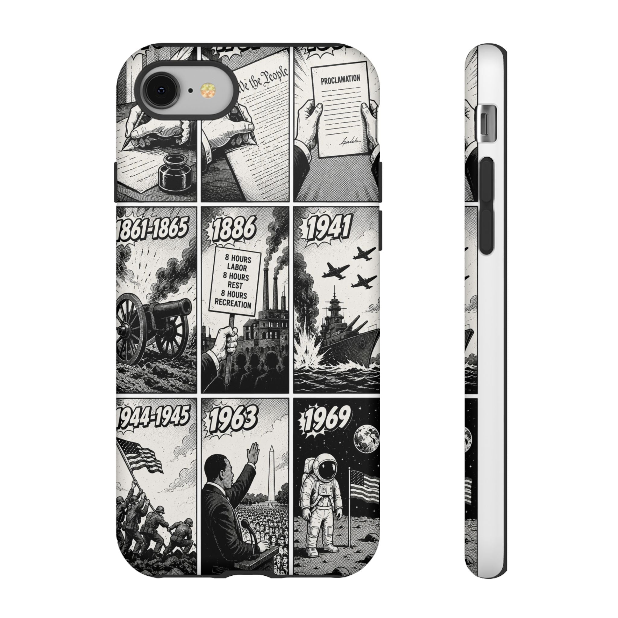 America Through the Ages Comic History Phone Case Printify