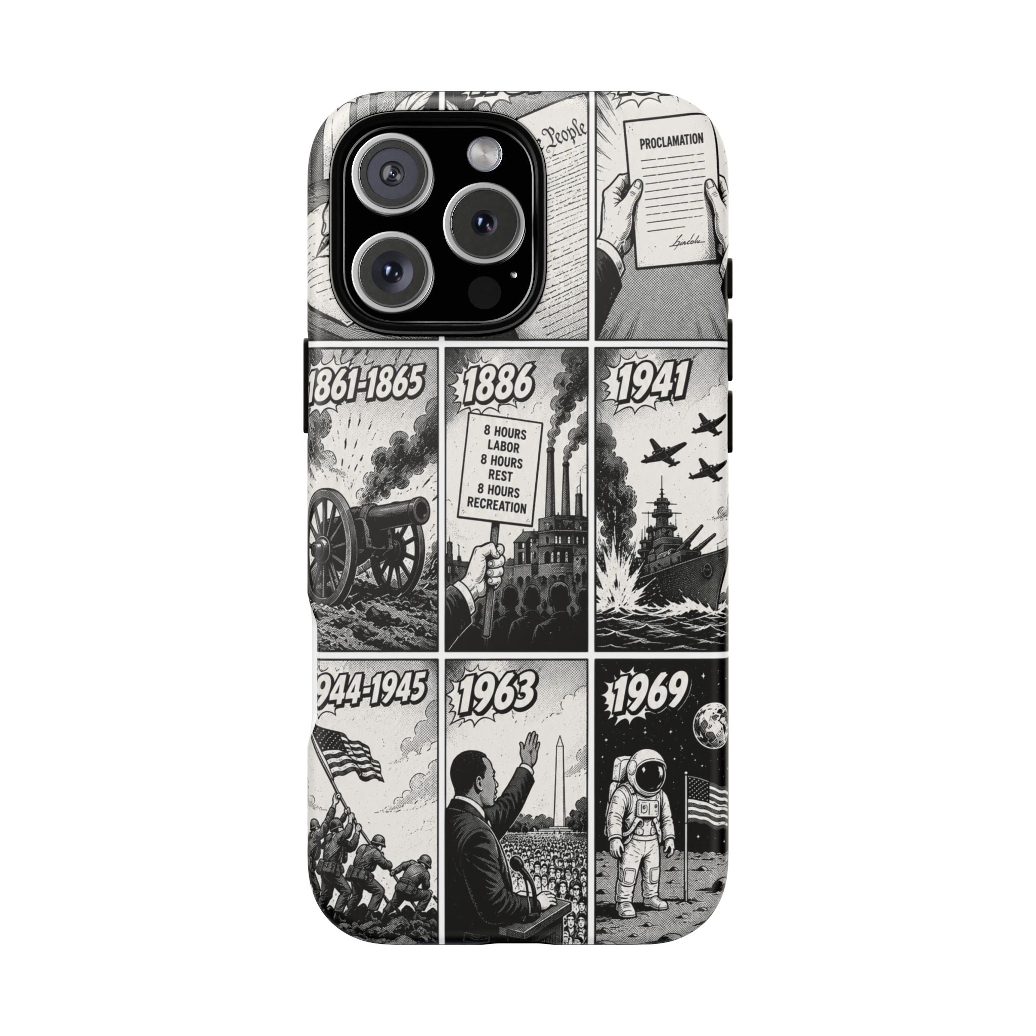 America Through the Ages Comic History Phone Case Printify