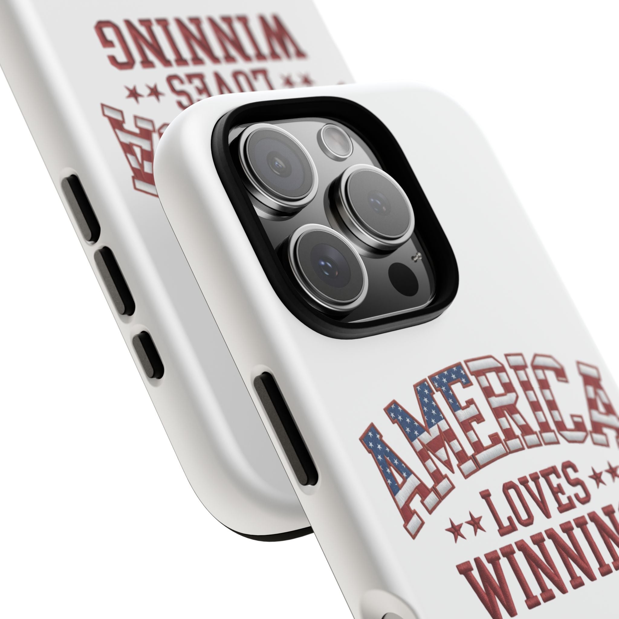 America Loves Winning Patriotic Phone Case – Tough Dual Layer iPhone & Samsung Galaxy S26 Case