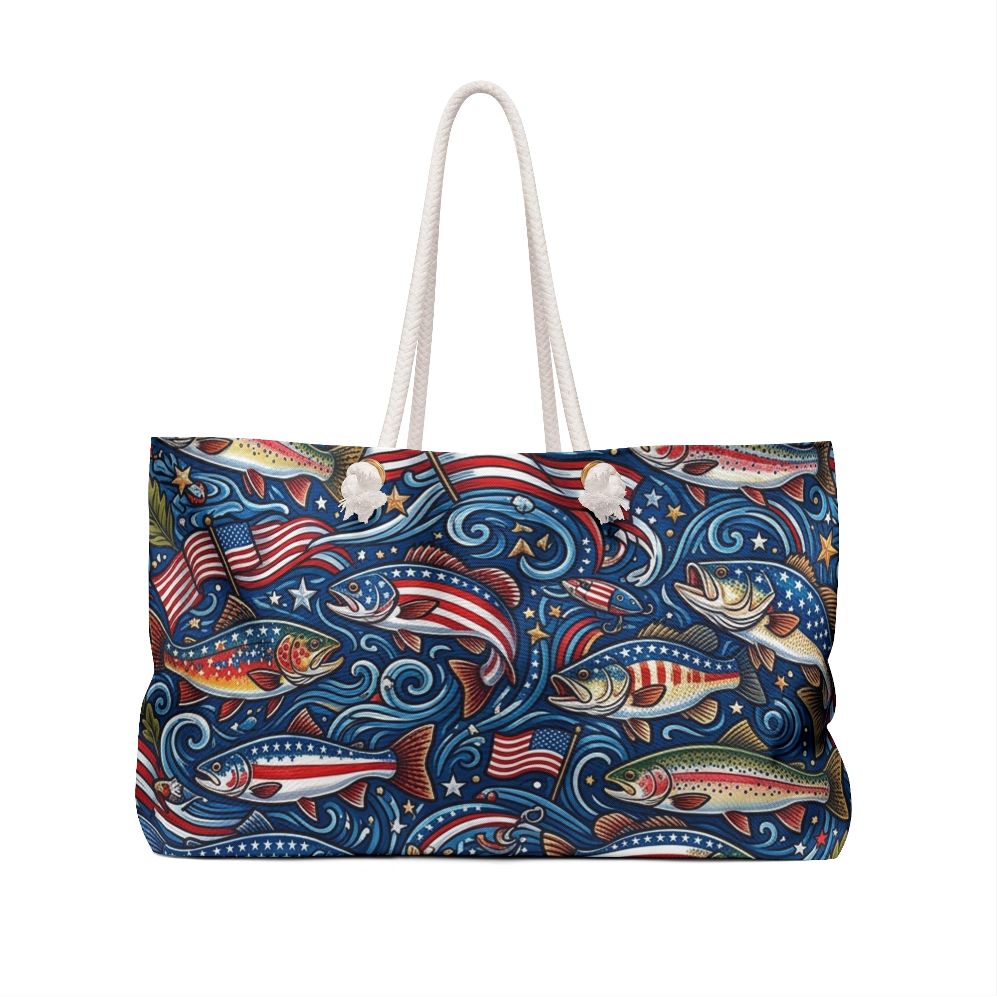 Patriotic Angler Weekender Tote Printify