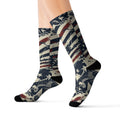 Freedom Eagle Crew Socks – Vintage Patriotic American Eagle Socks Printify