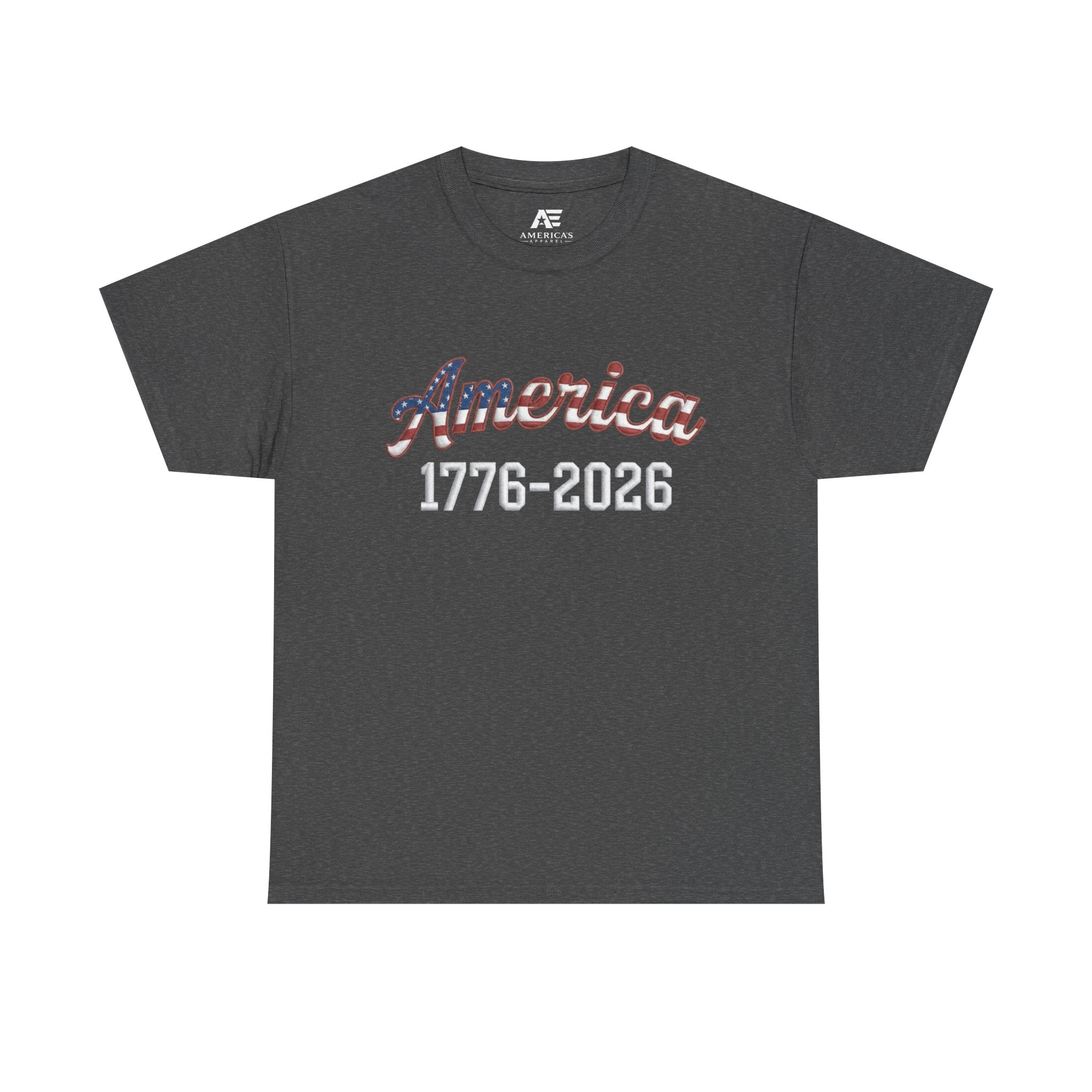"America 1776–2026" Patriotic Unisex Cotton T-Shirt – Gildan 5000 Heavy Tee FIXED