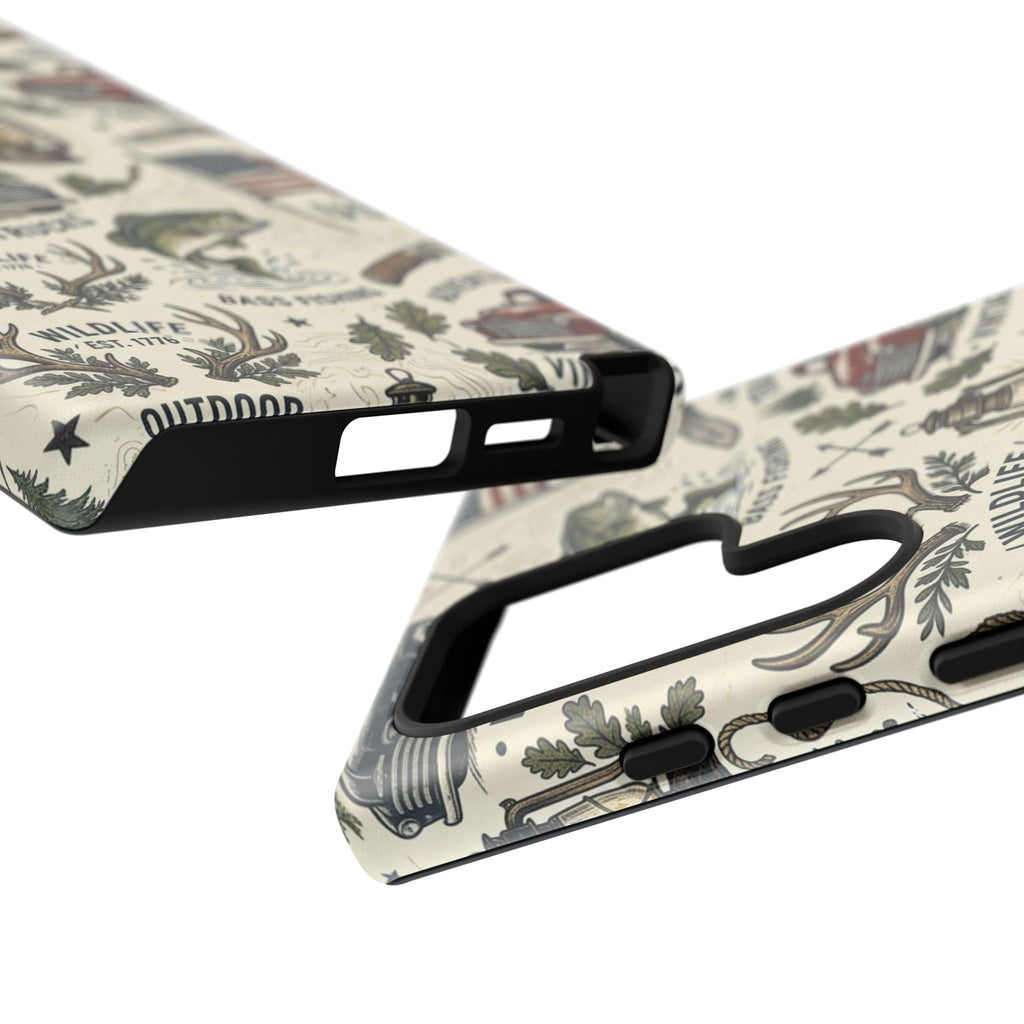 Patriotic Outdoors Phone Case – Bass Fishing & Vintage Americana Case Printify
