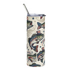 Patriotic Bass Fish 20oz Stainless Steel Tumbler Printify