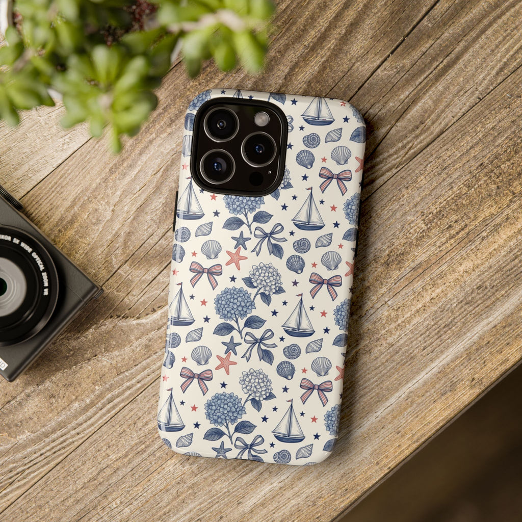 Coastal Americana Hydrangea Phone Case Printify