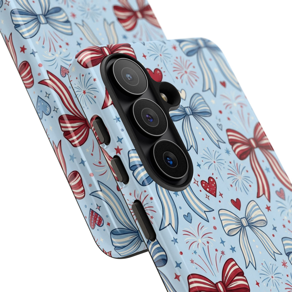 Patriotic Coquette Bows & Fireworks Phone Case Printify