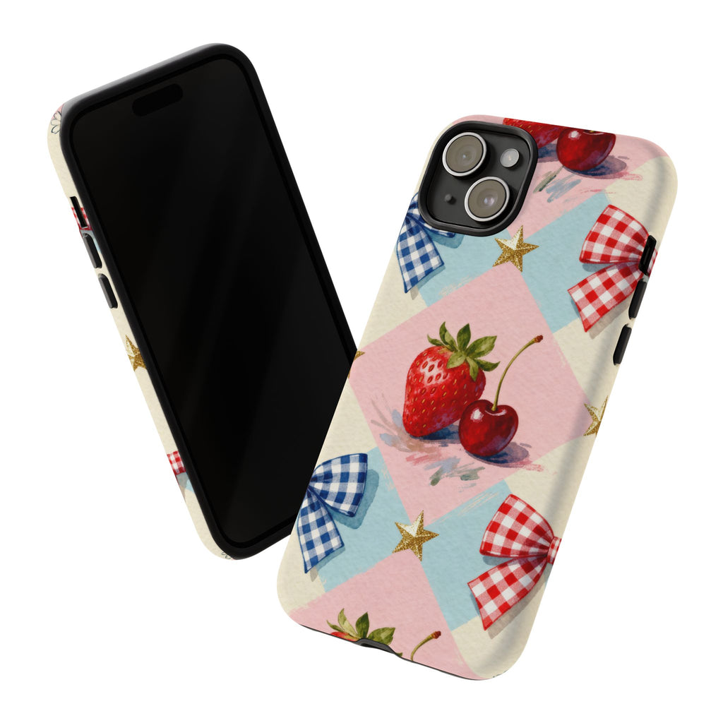 Americana Coquette Cherry Picnic Phone Case Printify