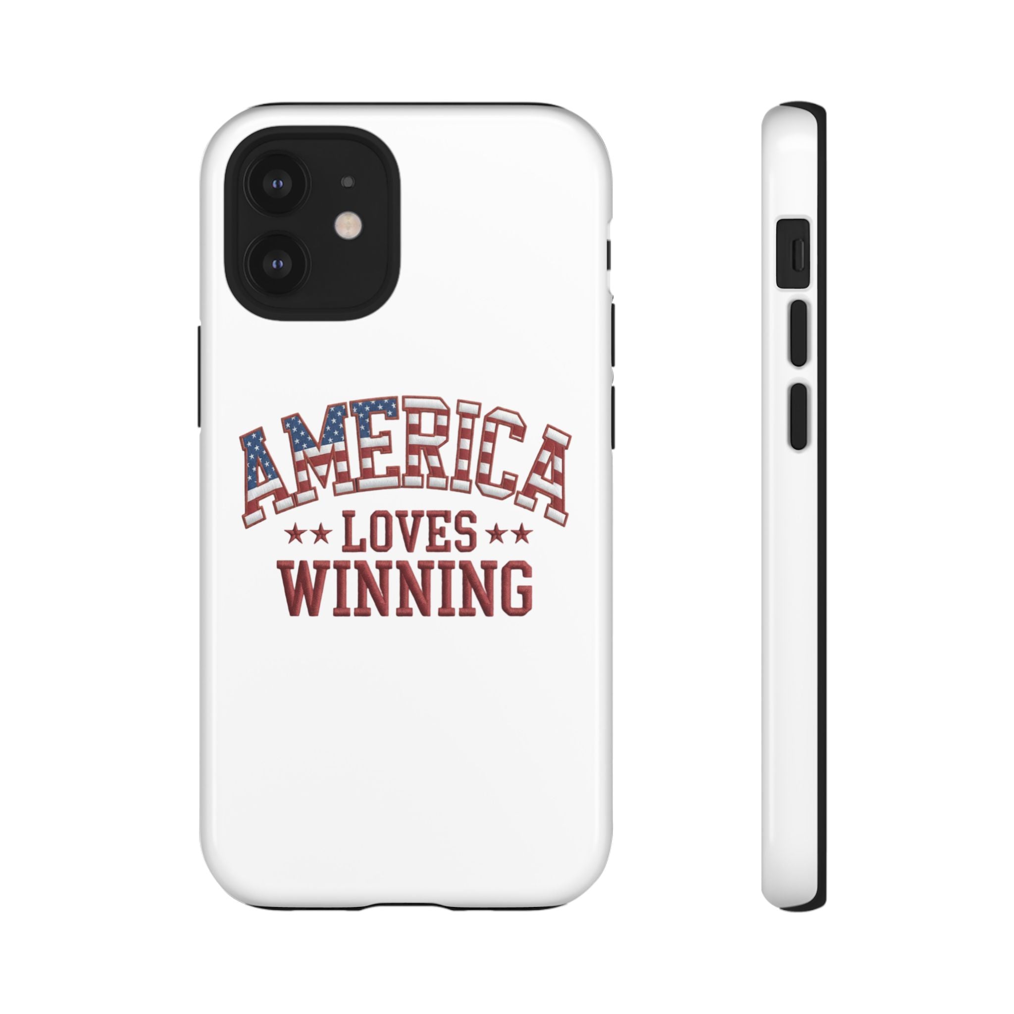America Loves Winning Patriotic Phone Case – Tough Dual Layer iPhone & Samsung Galaxy S26 Case